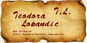 Teodora Lopandić vizit kartica